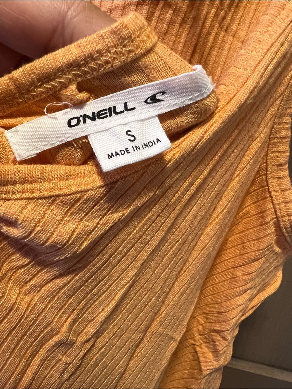 O'Neill Peach Orange Ribbed Mini Dress Size Small - Picture 4 of 4